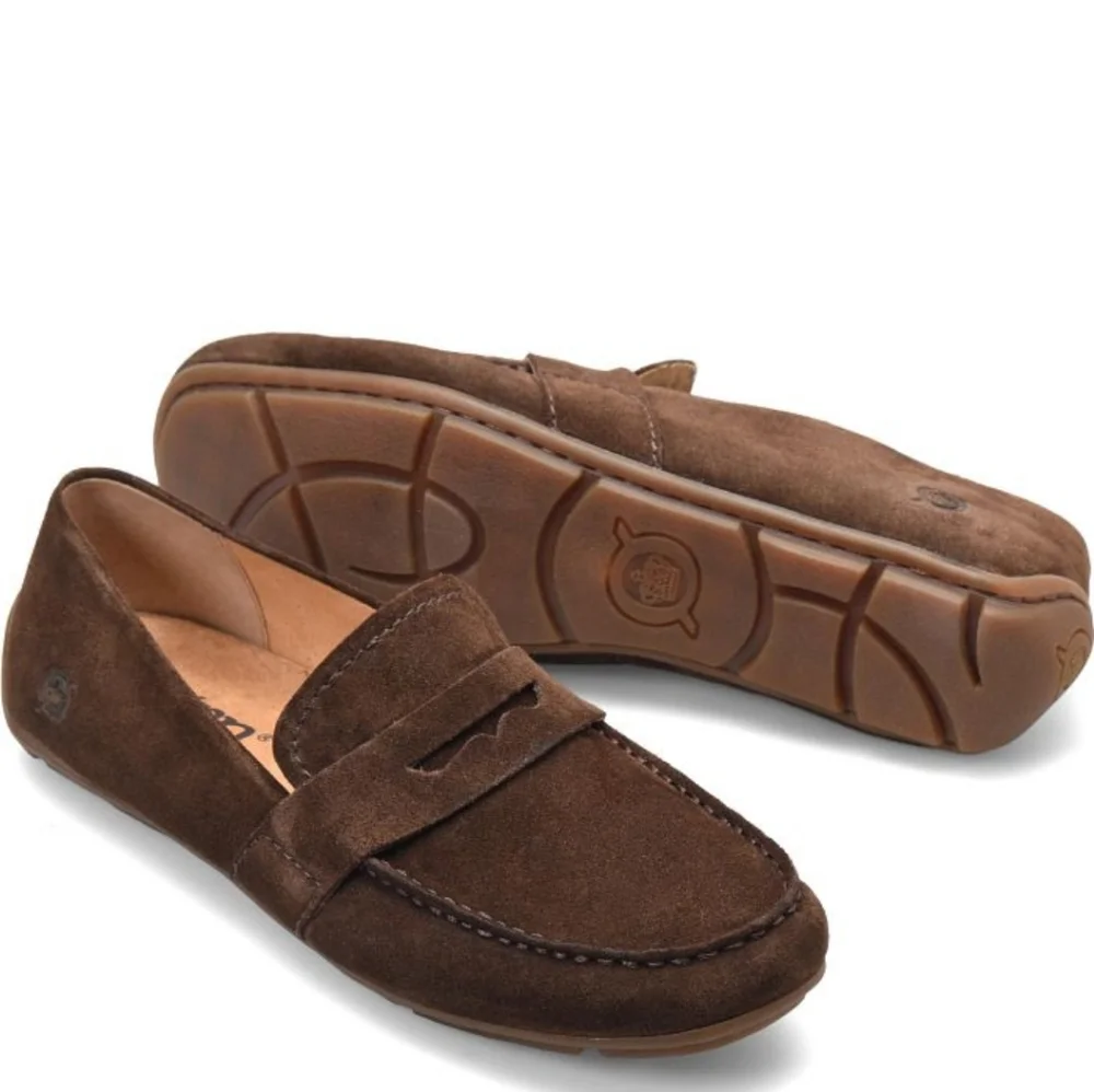 Born Melinda Soft Brown Suede Slip On Flat Loafers Women 7.5 M